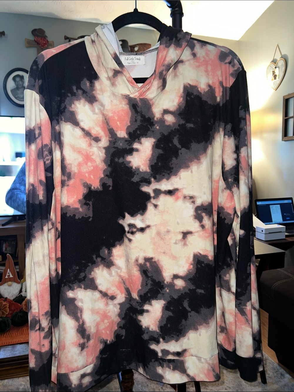 Full Circle Trends Jogging Set Pink Black Cream Tie-Dye 2X
